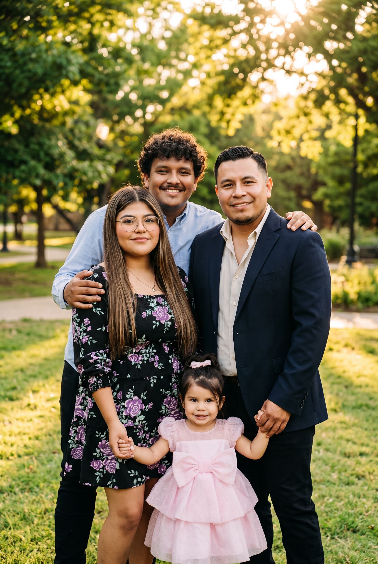 Axel Flores with his children Jayleen, Bella and Angel